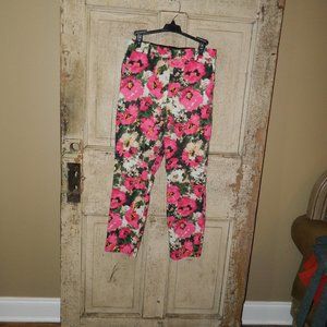 H&M Floral Ankle Pants Size 8 (T-33)